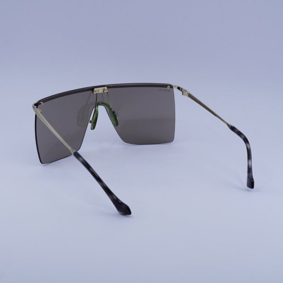 Gucci GG1096S 002 Sunglasses Gold Shield Frame, Brown Lenses - Picture 7 of 11